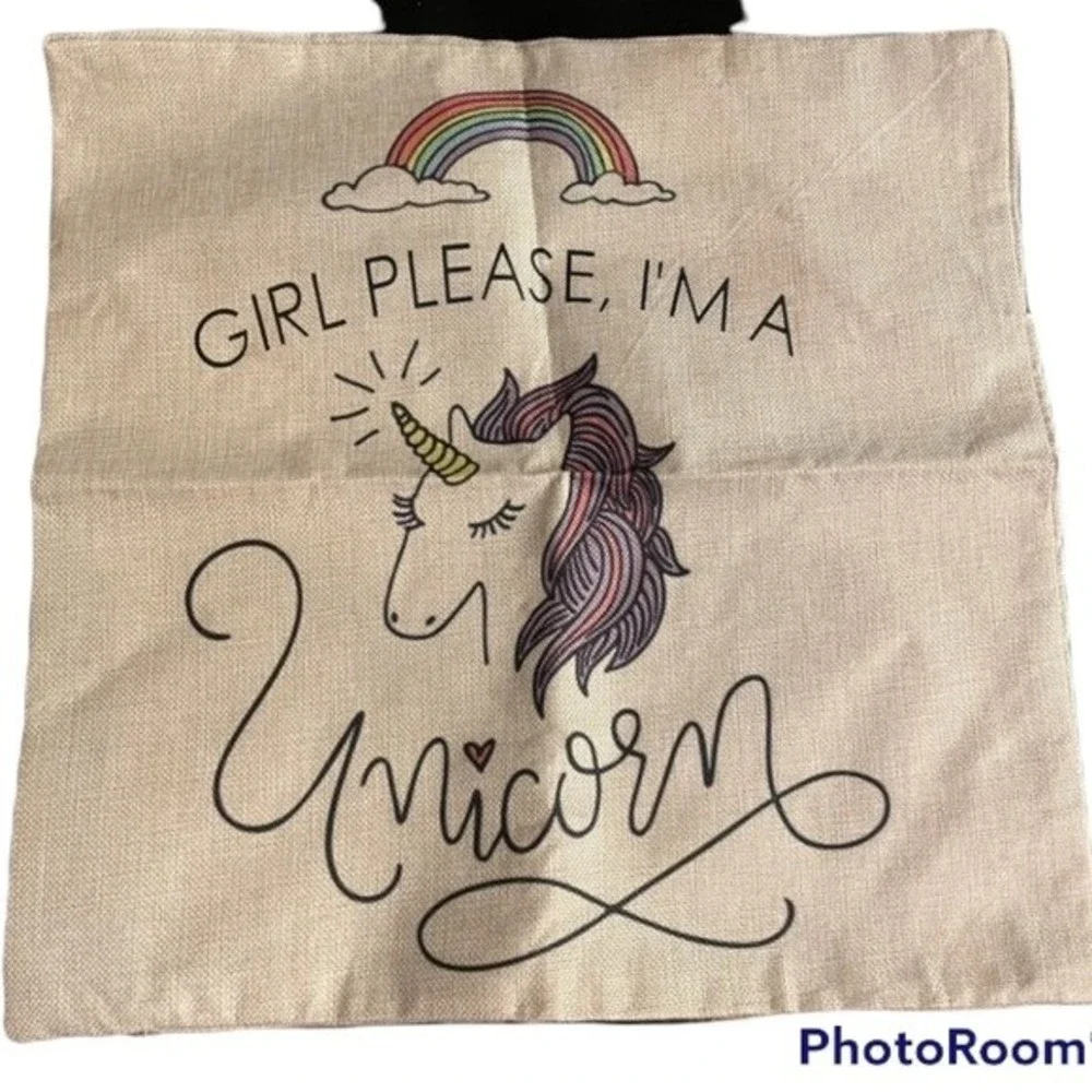 Girl Please, I’m A Unicorn Throw Pillow Cover (cover only)